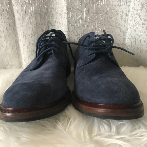 COLE HAAN sz 13 Blue Suede lace up Shoes - Picture 2 of 6